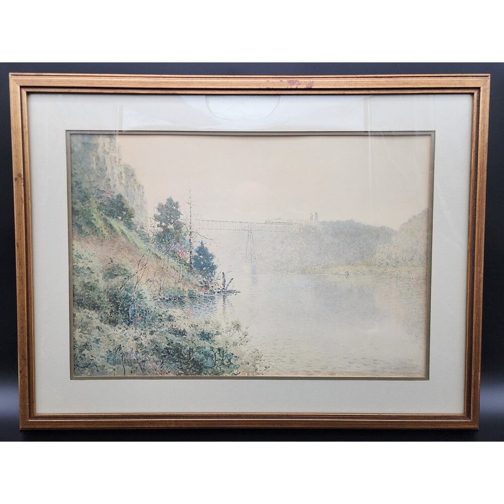 Paul Sawyier High Bridge 1978 Ltd Ed Framed Lithograph 24.5x18.75 COA